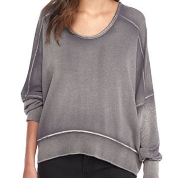 Free People Tops - Free People back it up oversized sweatshirt gray L